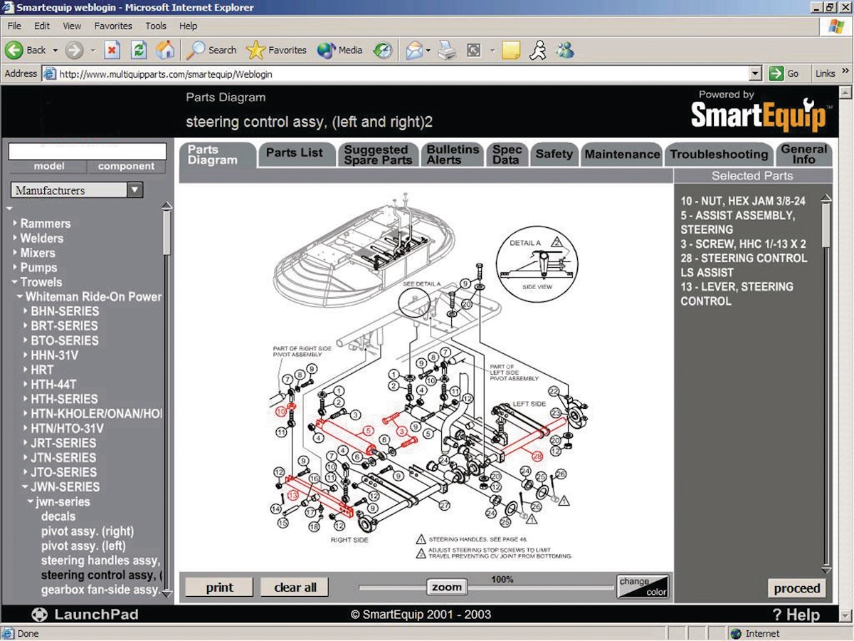 Interactive parts catalog OEM OffHighway