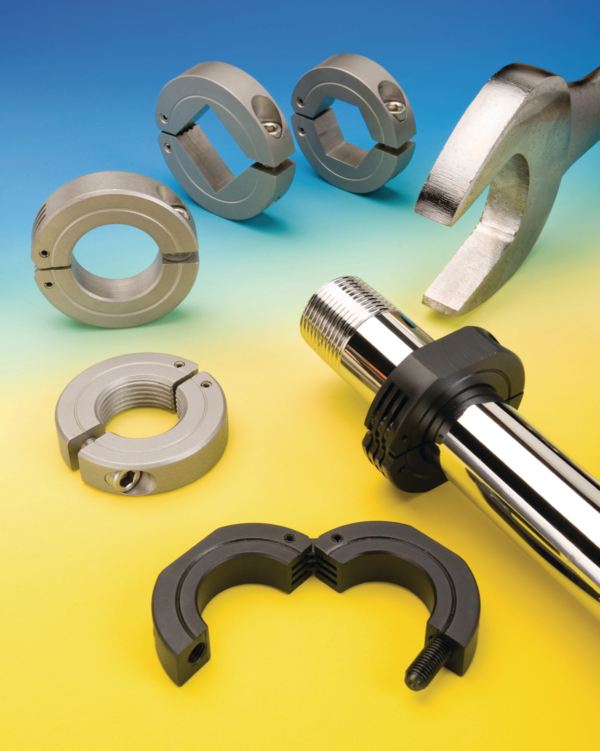 hinged shaft collars with wrench flats From Stafford Manufacturing