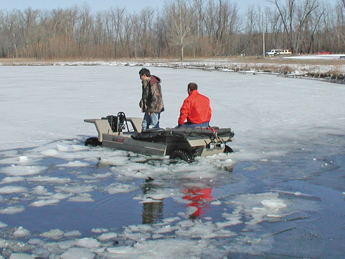 Wilcraft vehicle is designed for ice fishing, rescue operations.