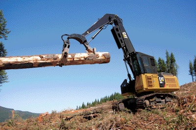 The new Cat 568 FM delivers more horsepower while burning less fuel and features more efficient hydraulics, longer track frames for more stability and ground-level servicing.