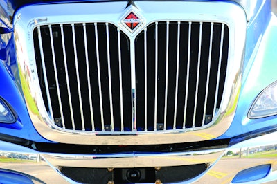 Radar sensor at front of vehicle helps drivers keep a safe following distance.