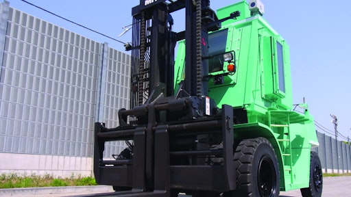 Mitsubishi Heavy Industries' radiation shielded cabin forklift's cab is fully-sealed and constructed of 100 mm thick steel plates with 230 mm thick lead glass. All of the cab sides are welded to ensure maximum shielding against radiation. The forklift cabs are equipped with special filters that remove dust and other radiation-contaminated material. The cab is also pressurized by air purifier to prevent external air from entering.
