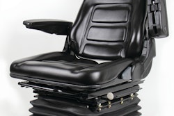 Iowa Export-Import's full adjustment seat with suspension which includes weight and three-position height adjustment.