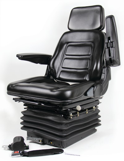 Iowa Export-Import's full adjustment seat with suspension which includes weight and three-position height adjustment.
