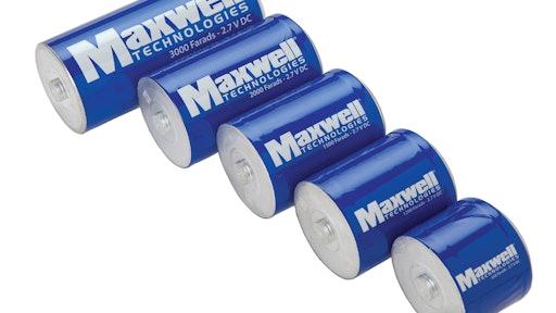 Maxwell Technologies' K2 series ultracapacitors work in various applications including hybrid drive trains and utility vehicles.