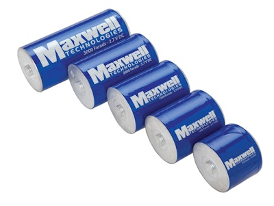 Maxwell Technologies' K2 series ultracapacitors work in various applications including hybrid drive trains and utility vehicles.