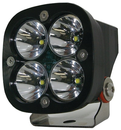 The Squadron LED light from Baja Designs includes four CREE XML LEDs, considered to be one of the brightest and most efficient LEDs on the market, to provide users with 3600 lumens of light output.