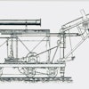 The Dill Steam Shovel and Derrick Car. The steam piston for tilting the dipper is seen under the dipper stick, and the entire boom tipped on the curved plate at its base.