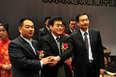 Attendees at the opening ceremony for Volvo's latest training center in China.