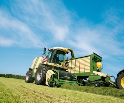 Krone's BiG X 1100 with the EasyFlow Hay Head