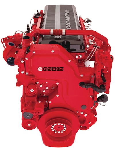 On display at INTERMAT 2012, the QSX15 engine from Cummins will be ready to meet Tier 4 Final/EU Stage IV emissions regulations which take effect in 2014.
