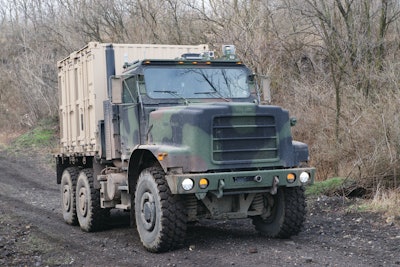 Oshkosh Defense's TerraMax UGV Medium Tactical Vehicle Replacement (MTVR) with cargo.