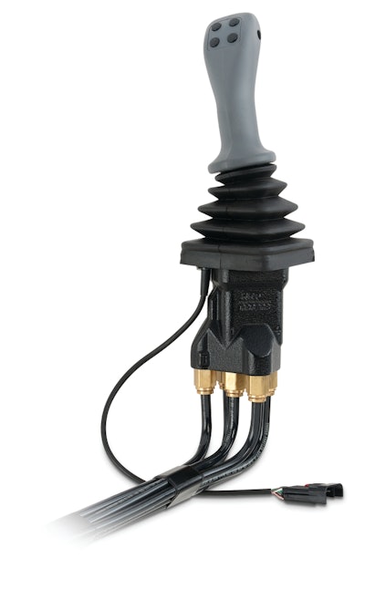Hydraulic joystick with PMH push-to-connect fittings
