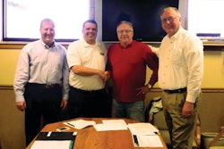 At the agreement signing ceremony recently in Hico, W.Va., were, left to right: RSL Vice President of Business Development Rick Barnes; RSL Business Development Manager Dennis Jarvis; CAI/Gauley-Robertson President Chuck Lilly; and RSL Director of Marketing Peter Gladis.