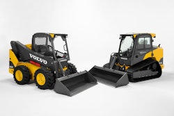 The Volvo CE MC115C skid steer loader, part of the C-Series of machines being introduced to the European market.