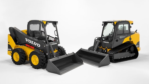 The Volvo CE MC115C skid steer loader, part of the C-Series of machines being introduced to the European market.