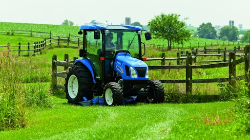 New Holland Boomer 3045 Series II Tractor with continuously variable transmission and enhanced operator comfort features.