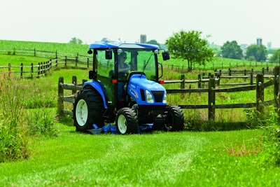 New Holland Boomer 3045 Series II Tractor with continuously variable transmission and enhanced operator comfort features.