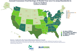 U.S. fuel savings by state.