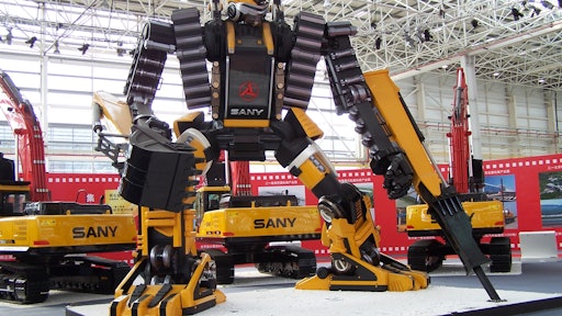 SANY's transformer concept machine, which was on display at BICES 2011.