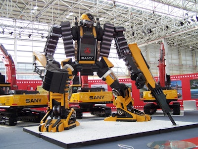 SANY's transformer concept machine, which was on display at BICES 2011.