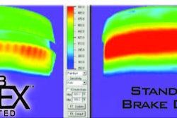A thermal image showing the low heat capabilities of the Vortex Unlimited brake drum.