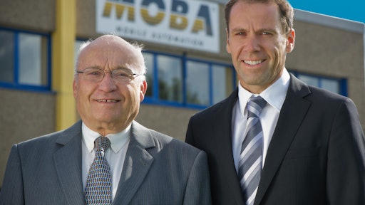 MOBA company founder Paul Harms (left) and his son Volker Harms, CEO MOBA Mobile Automation AG.