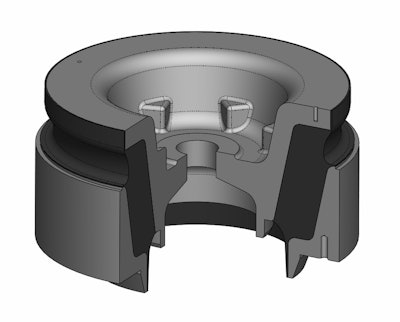 The conical bearing from ContiTech Vibration Control can withstand loads of up to 150 kN.