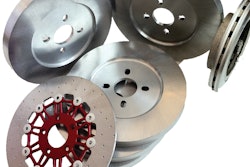 These metal matrix composite (MMC) brake rotors from REL are made from a combination of aluminum and ceramic. The light weight aluminum offers heat dissipation capabilities while the ceramic provides wear resistance.