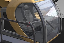 For its new 8000 Series crawler cranes, SANY developed the UltraCab featuring improved visibility due to an increased surface area of glass and the cab's ability to rotate upwards 20 degrees.