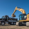 The Caterpillar 336E H hybrid excavator uses hydraulic power instead of electricity to capture and reuse energy.