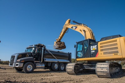 The Caterpillar 336E H hybrid excavator uses hydraulic power instead of electricity to capture and reuse energy.