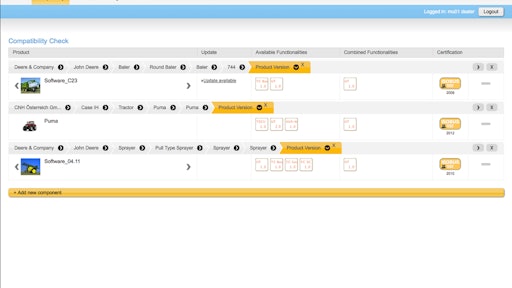 A screen shot of the soon-to-be-launched AEF ISOBUS database.