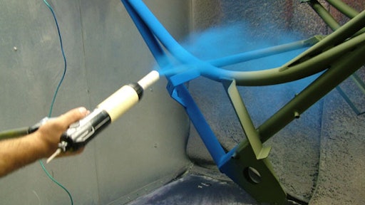 An example of the powder coating process.