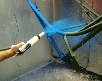 An example of the powder coating process.