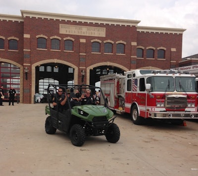 Members of Moore's Police Dept. take advantage of Kawasaki's Teryx4 750 4x4 four-passenger utility vehicle.