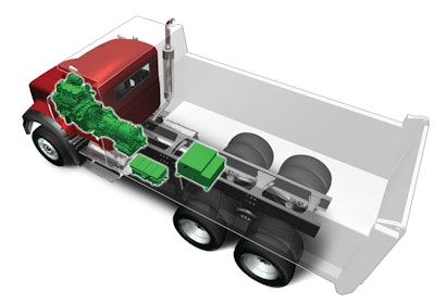 HybriDrive captures energy generated during braking events and transforms it into electrical energy that is stored and used when necessary to supplement engine power. Supplementing engine power with the stored electrical energy for vehicle acceleration or when the engine needs to work hard keeps the engine running at its most efficient point for maximum fuel efficiency.