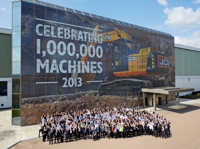 Employees Celebrate The Production Of Jc Bs One Millionth Machine 2