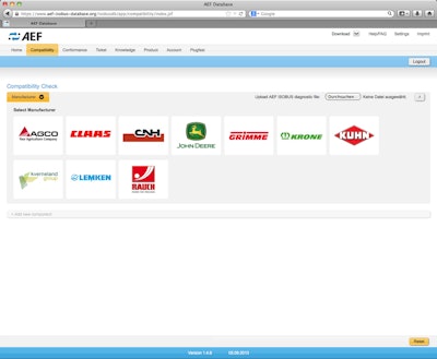 The AEF ISOBUS database provides a place for dealers, farmers and OEMs to find information and compatibility between ISOBUS certified equipment.