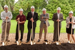 Attendees at the groundbreaking facility included (from left to right) Chuck Bastien, Test Engineering and Facilities Manager at Horton; Brian Trombley, Senior Project Manager at Bauer Design Build; Mike Bauer, President of Bauer Design Build; Hugh K. Schilling, Chairman of the Board at Horton; G. Henk Touw, President and CEO of Horton; and Terry Gilberstadt, Corporate Secretary at Horton.