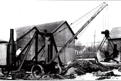 At 7-1/2 tons shipping weight, the No. 331 Baby Portable Excavator and Loader was a baby only in that it was the smallest such machine in the Byers line. It was rated at 4,000 pounds or 1/2 cubic yard with a standard 20 foot boom, and was capable of at least two cycles per minute.