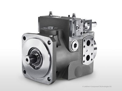 The axial-piston pumps developed by Liebherr feature swashplate pitch adjustment, and are supplied with a corresponding transmission also developed by the company.