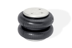 Double convoluted air springs are used in the axle suspension of agricultural vehicles and in construction and mining machines, among other applications.