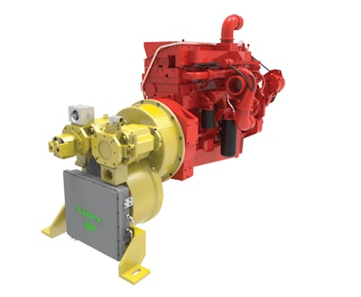 The drivetrain technology utilizes a Tier 3 or Tier 4 engine driving a 227 kW switch-reluctance generator with step up gearing to produce electrical energy. Alternators and starter motors are eliminated to improve system reliability.