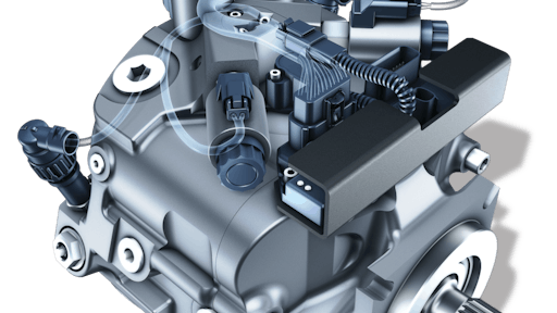 An electronic control unit on the top of the pump helps provide more precise pump control.
