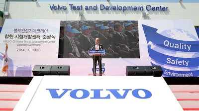 Anders P. Larsson at Volvo CE test and development center inauguration.