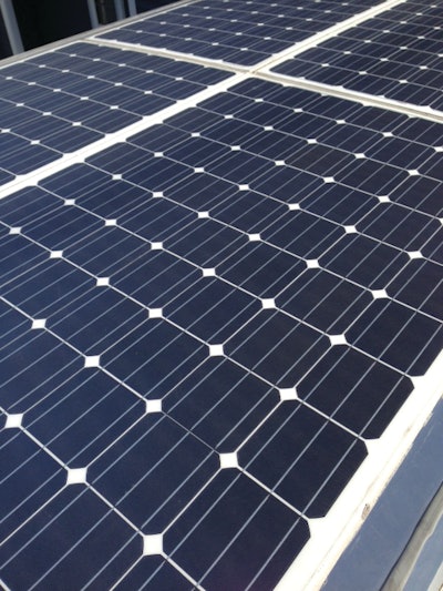 The lightweight, semi-flexible eNow solar panels are less than 1/16th inches thick to provide low overhead clearance and wind drag.
