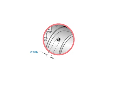 The hole in a shaft should not exceed 1/3 of the shaft diameter.