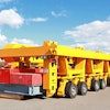The ladder-type frame of the SCHEUERLE Non-Cassette Carrier enables the transportation of up to 250 tons of steel plates without the need for pallets, which customers said were cumbersome to store or dispose of after shipping the steel.