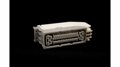 With 3D printers, even the most intricate details of a component such as this electronic connector can be accurately printed.